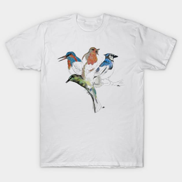 Bird lovers design T-Shirt by Puddle Lane Art